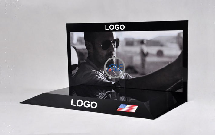 Custom black acrylic sunglass display stand for retail
