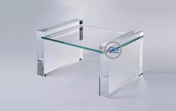 Plexiglass coffee table clear office desk